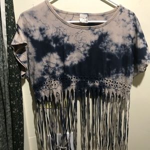 Sexy Tie Dyed Fringe Top